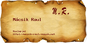 Mácsik Raul névjegykártya