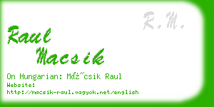 raul macsik business card